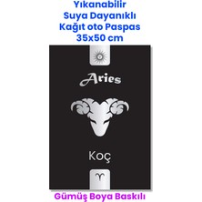 Balkan Ambalaj Suya Dayanıklı Yıkanır Koç Burcu Oto Paspas Kağıdı Siyah Gümüş Baskı Kağıt Paspas 50 Adet 35X50CM