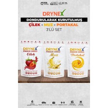 Drynex 3’lü Meyve Seti (Çilek, Muz, Portakal) | Şekersiz Doğal Atıştırmalık | Sporcu & Diyet Uyumlu