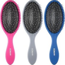 Indispensablely Conair Nazikçe Detangle Saç Fırçası, Esnek Kıllı Kuru Islak Saç Fırçası, Renk Değişebilir, 3 Ade