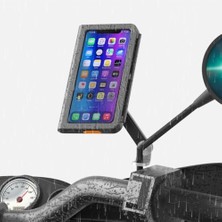 Motosiklet ve Scooter Için Profesyonel Dikiz Ayna Uyumlu Telefon Tutucu Orjinal Malzeme Yüksek Kalite Güneşlik Tasarımlı Modellere Uyumlu Kolay Kurulum PB08