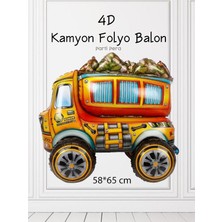 Parti Pera 4d Inşaat Kamyonu Folyo Balon 58*65 cm Doğum Günü Inşaat Konsept Balonu