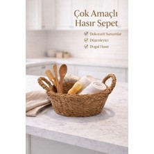 Mions Natura Doğal Oval Hasır Organizer Sepet (28X22X11 Cm)