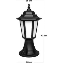 Klas Set Üstü Bahçe Aydınlatma | 42 cm Siyah Dış Mekan Aplik Yol Lambası | IP54 E27 Duylu Direk Tipi Bahçe Lambası (1 Adet)