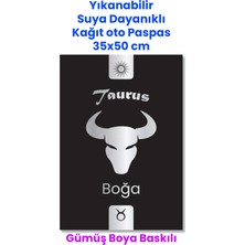Balkan Ambalaj Suya Dayanıklı Yıkanır Boğa Burcu Oto Paspas Kağıdı Siyah Gümüş Baskı Kağıt Paspas 50 Adet 35X50CM