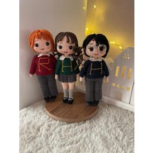 PelinGurumi Harry Potter Karakterlerinden Harry, Ron ve Hermione Üçlüsü (14CM) Organik Amigurumi Bebek