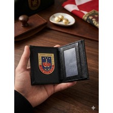 Silyon Askeri Giyim Jandarma-2 Metal Rozetli Klasik Deri Cüzdan
