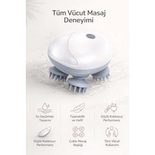 FaroxTech Şarjlı Su Geçirmez Baş ve Vücut Masaj Aleti - 4 Başlıklı Titreşimli Masaj Cihazı