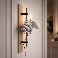 Fibrika Store Dekopix Ahtapot Figürlü Ahşap Duvar Lambası