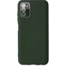 Akinco Galaxy A03S Kılıf Lansman Glass Kapak - Koyu Yeşil