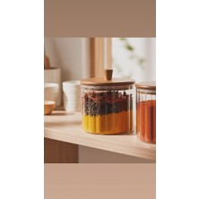 Ogeda Home Mien Akasya Cam Kavanoz 1380 Ml-Akasya Kapaklı Büyük Boy Kavanoz-Baharat, Bakliyat, Kahve Kavanozu