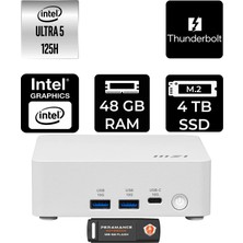 MSI Msı Cubi Nuc Intel Core Ultra 5 125H 48GB 4tb SSD Fdos Mini Masaüstü Bilgisayar & Per4 USB Bellek 1UMG062EUP330