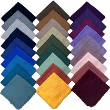 Özense 10 Adet Karışık 100X100 cm Düz Flamlı Pamuklu Hediyelik Eşarp