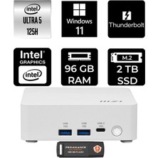 MSI Msı Cubi Nuc Intel Core Ultra 5 125H 96GB 2tb SSD W11P Mini Masaüstü Bilgisayar & Per4 USB Bellek 1UMG062EUP434