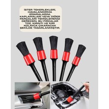 Flamex 5'li Araba Temizlik Fırçaları-Farklı Boyutlu Fırçalarla Derinlemesine Temizlik
