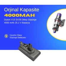 Ümit Maker Dyson V15 SV28 Dikey Süpürge 4000 Mah 25.2 V Batarya – Orjinal Uyumlu Uzun Ömürlü, Yüksek Performans Pil