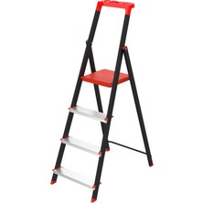 Asil Katlanır Metal Merdiven Alüminyum Basamaklı | Kaymaz Ayaklı, Alet Tepsili, 150 kg Taşıma Kapasiteli Profesyonel Ev & Iş Merdiveni (4-5-6 Basamak Seçenekli)