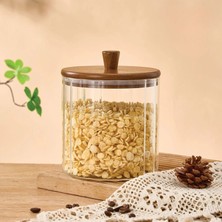 Ogeda Home Mien Akasya Cam Kavanoz 1670 Ml-Akasya Kapaklı Büyük Boy Kavanoz-Baharat, Bakliyat, Kahve Kavanozu