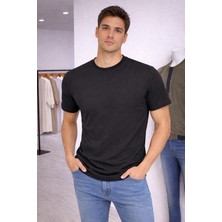 İnce Moda Giyim Basic Slim Fit Erkek Tişört – Düz Renk (Siyah / Lacivert / Bej / Beyaz)