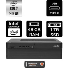 MSI Msı Pro DP80 Intel Core I7 14700 48GB 1tb SSD Fdos Mini Masaüstü Bilgisayar & Per4 USB Bellek A14G003EUP328
