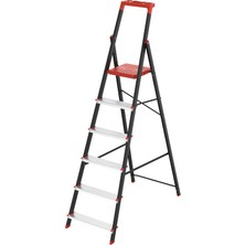 Asil Katlanır Metal Merdiven Alüminyum Basamaklı | Kaymaz Ayaklı, Alet Tepsili, 150 kg Taşıma Kapasiteli Profesyonel Ev & Iş Merdiveni (4-5-6 Basamak Seçenekli)