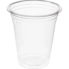 Plastik Milkshake Bardağı 50'li Şeffaf Meşrubat Bardağı Limonata Cup Kapaklı Içecek 300 Cc(Ml)