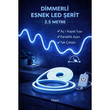 Burul Neon LED Şerit Işık 2.5 Metre Dimmerli Mavi – Esnek LED Şerit Dekoratif Işık Seti