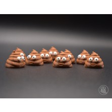 Print Zone 10 Adet Sevimli Minik Kaka Şaka Figürü - Minik Minimal Dekor Süs Oyuncak Çocuklar Eğlenceli Boy 2cm