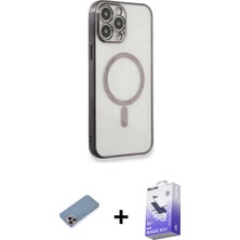 BUTİMAR'S iPhone 13 Pro Max Doruk Minimal - Siyah Bilvis 5in1 5d Magic Hayalet Cam Ekran Koruyucu + Pembe Shine Kamera Lens Koruma Cam