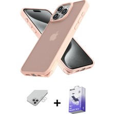 Cepte Toptan iPhone 14 Pro Max Atlas Form - Siyah Bilvis 5in1 5d Magic Hayalet Cam Ekran Koruyucu + Gümüş Band Metal Kamera Lens