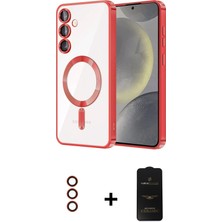 Cepte Toptan Galaxy S23 Plus Nova Işık Özel Seri - Siyah 6d Antistatik Mat Seramik Hayalet Nano Ekran Koruyucu + Kırmızı Metal Kamera Lens