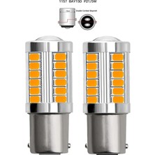 PINUKS Ampul Çift Duy 1016 12V 33 LED Mercekli Turuncu   ( 002331 ) Takım  PİNUKS-TC24-223003