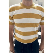 Tarz Cool Erkek Yuvarlak Yaka Örme T-Shirt