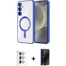 BUTİMAR'S Galaxy A16 5g Nova Işık Özel Seri - Siyah 3D Antistatik Hayalet Cam Ekran Koruyucu + Gümüş Raze Metal Kamera Lens