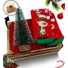 As Gift Mini Kasa Içerisinde Çam Ağacı & Kırmızı Kupa Hediye Seti
