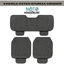 Nato Concept Chery Araçlara Uyumlu  3 Parça Oto Koltuk Minderi - Keten Füme