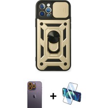 BUTİMAR'S iPhone 12 Pro Ahenk Klasik - Siyah 3D Antistatik Seramik Nano Ekran Koruyucu + Sarı Neon Fosforlu Kamera Lens