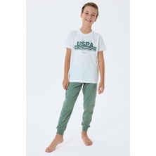 U.S. Polo Assn. U.s. Polo Assn Erkek Çocuk  Kısa Kollu Pijama Takım Bej