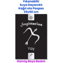 Balkan Ambalaj Suya Dayanıklı Yıkanır Yay Burcu Oto Paspas Kağıdı Siyah Gümüş Baskı Kağıt Paspas 50 Adet 35X50CM