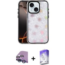 Cepte Toptan iPhone 14 Odak Prime - Siyah Bilvis 5in1 3D Magic Cam Ekran Koruyucu + Mavi Raze Metal Kamera Lens