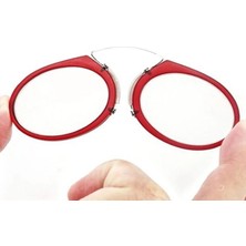 Burun Üstü Mini Sapsız 1.5x Gözlük Büyüteç - Kırmızı