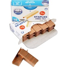 Kitabevimden Delta Zımba Teli 1000 Li No:10 Sarı 1621 (10 Paket)