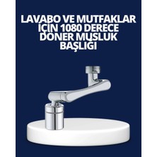 Uslucan Alışveriş Esnek 1080° Musluk Başlığı 3 Eklemli Hareketli Su Modlu Lavabo Aparatı