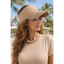 Aydın Şapkacınız Simli Örgü Vizör Şapka Kadın – Nefes Alabilen Yazlık Tenisçi Şapkası Uv Korumalı Şık Güneşlik