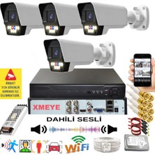 Bises 4 Lü Sesli Araç Insan Yüz Tanımalı Hareket Algılayan 5 Mp Lens 9 Warm LED Gece Renkli Kamera Seti 5909WS