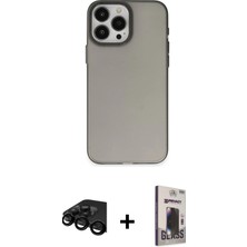 BUTİMAR'S iPhone 15 Pro Max Ahenk Çizgi Prime - Siyah Bilvis Hayalet Cam Ekran Koruyucu + Siyah Raze Metal Kamera Lens