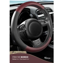 PINUKS Direksiyon Kılıfı Poşetli Geçme 38CM Noktalı Siyah Düz Bordo F103 Adet  PİNUKS-TC15-150026