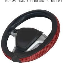 PINUKS Direksiyon Kılıfı Poşetli Geçme 38CM Kare Kırmızı-Siyah Şerit Adet  PİNUKS-FXF-329