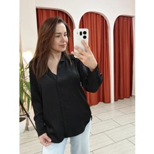 Saten Gömlek Siyah