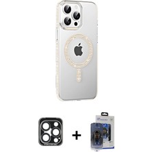 Cepte Toptan iPhone 15 Pro Max Yörünge Koleksiyonu - Siyah Vanessa Magic Cam + Lacivert Pvd Metal Kamera Lens