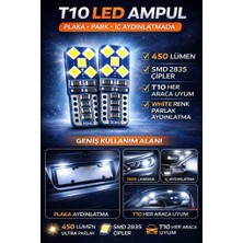 Duolight T10 LED Ampul Beyaz 12V Canbus Hatasız Ultra Parlak 450 Lümen Park Plaka Iç Aydınlatma Tavan Bagaj Torpido W5W 2 Adet